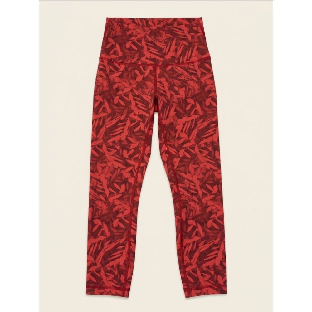 lululemon Wunder Under High Rise Tight 25" Womens 6 Fireside Red Spray Leaf